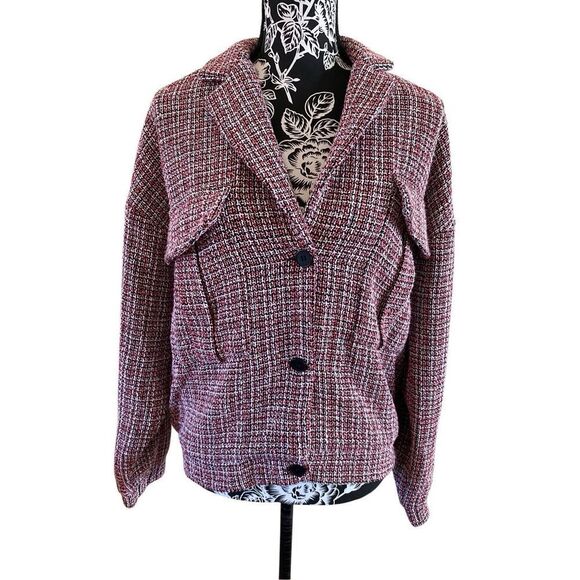 Nwt Forever 21 Tweed Winter Coat Peacoat Jacket Fall - Picture 1 of 13